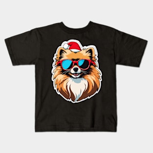 Pomeranian Christmas Drawing Kids T-Shirt